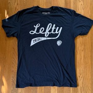 Navy Baseballism Lefty Pride Graphic Tee - Size L